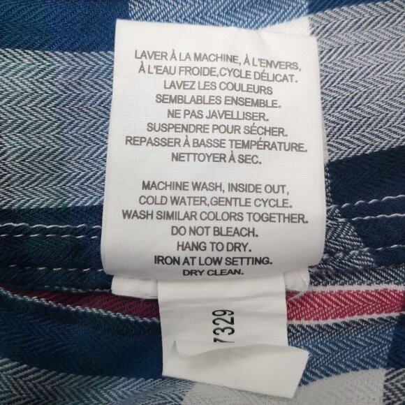 d/c Jeans Ladies Size 2X Made in India Plaid Button Front Shirt - Picture 5 of 9